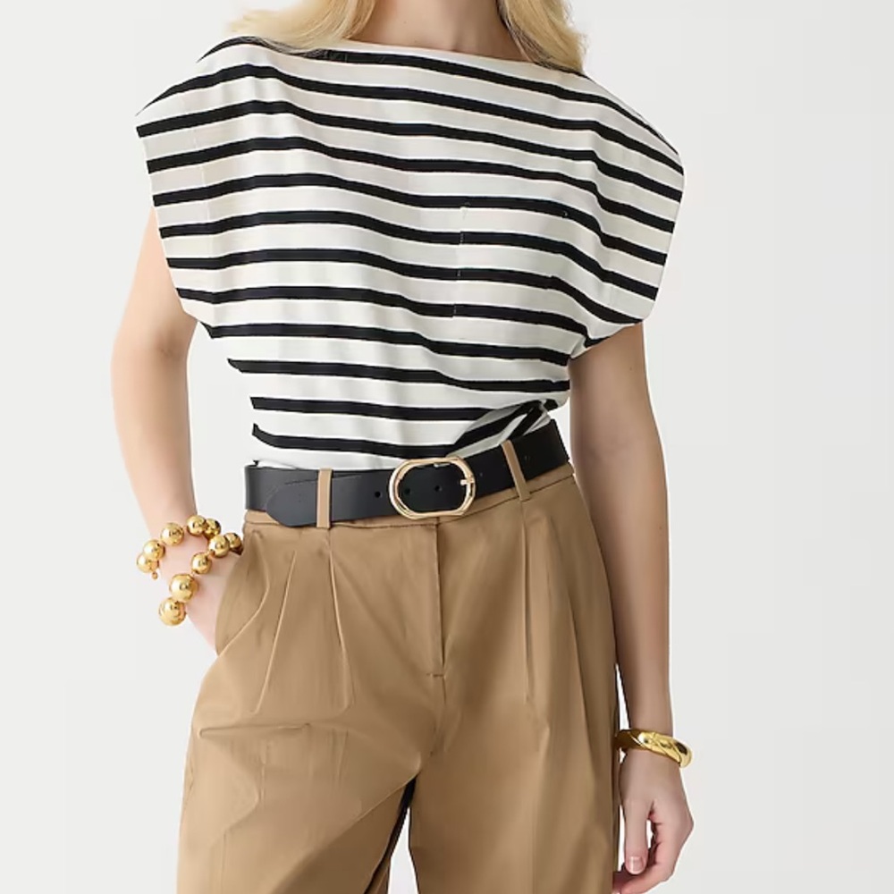 JCREW Boatneck muscle T-shirt in stripe mariner cotton